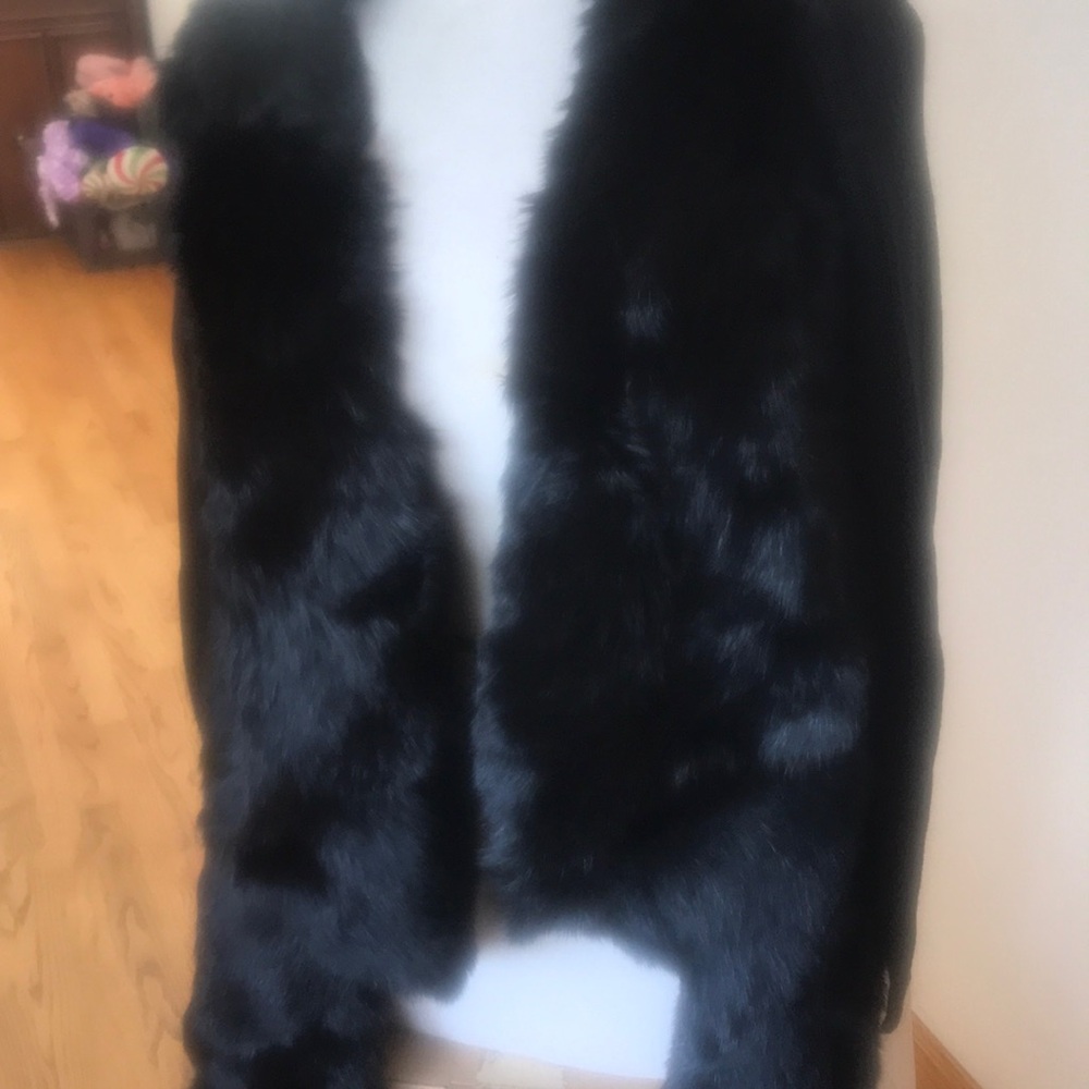 Lovetoken black fur sweater